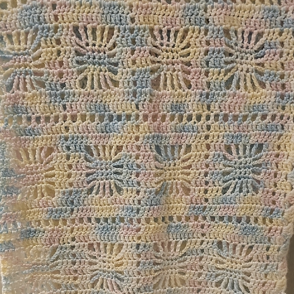 Pastel Crochet Throw Blanket